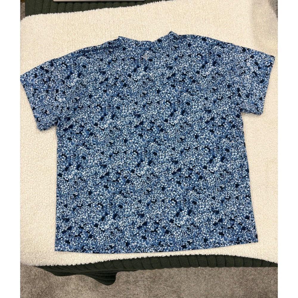 Tuckernuck Tnuck Sport Short Sleeve Performance Tee Shirt Floral Print Blue Med - Picture 5 of 5